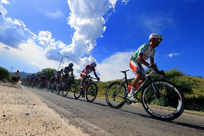 Daniel Diaz (San Luis Somos Todos) resplendent in the Tour de San Luis leader's jersey during the final stage.