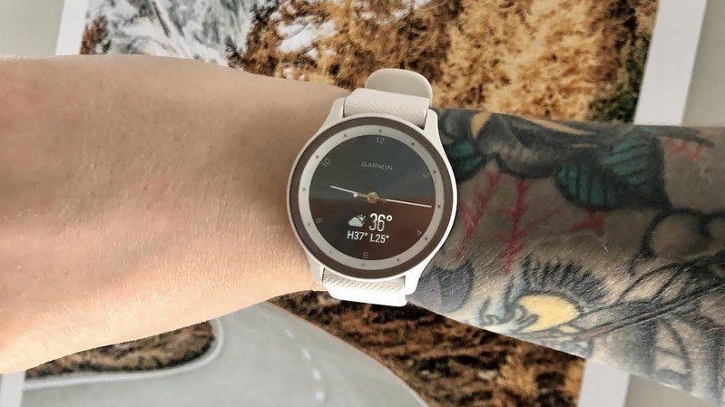 Garmin Vivomove Sport smartwatch worn on a wrist