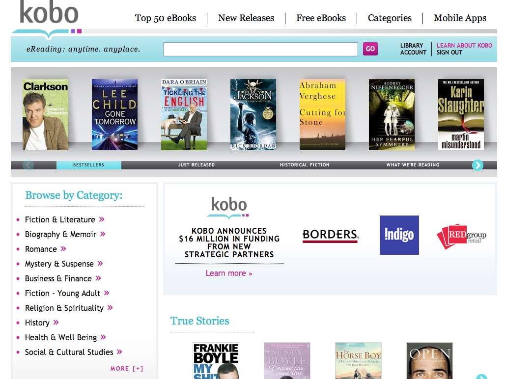 Kobo launches major new e-book store in UK