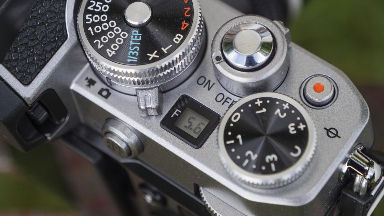 The top plate dials of the Nikon Z fc