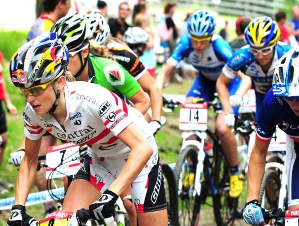 Elisabeth Osl (Central Ghost) heading uphill.