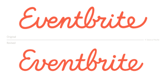 before and after logos for Eventbrite