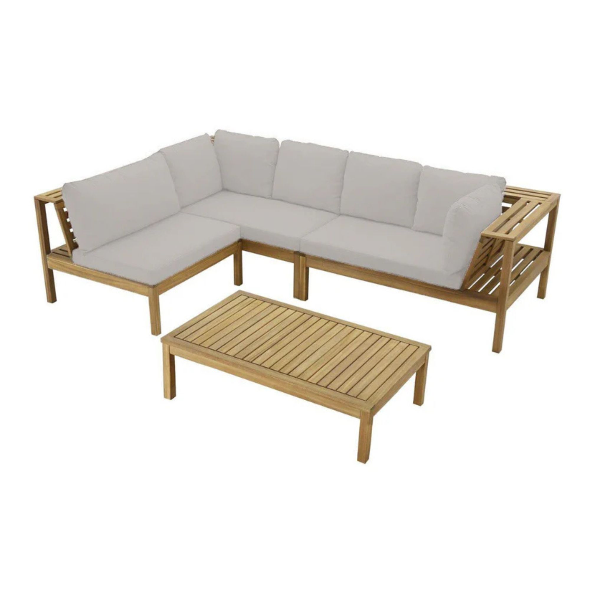 Laura James, Dakota Wooden Garden Corner Sofa Set in Sand Cushions