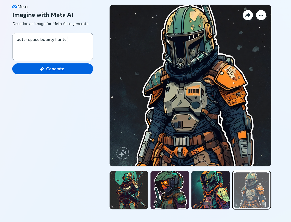 Meta AI response to outer space bounty hunter