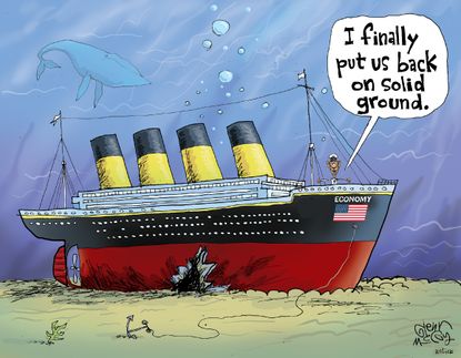 Obama Cartoon U.S. Economy 2016