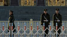 Chinese soldiers on guard duty