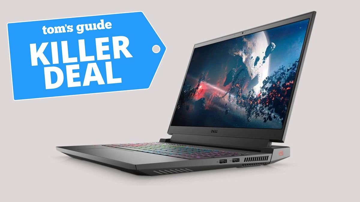 Dell G15 gaming laptop with a Tom&#039;s Guide deal tag