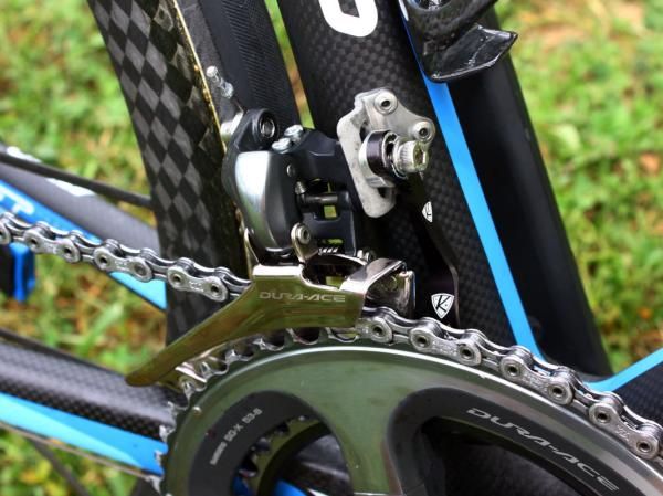 Garmin team bikes feature AceCo K-Edge chain watchers.
