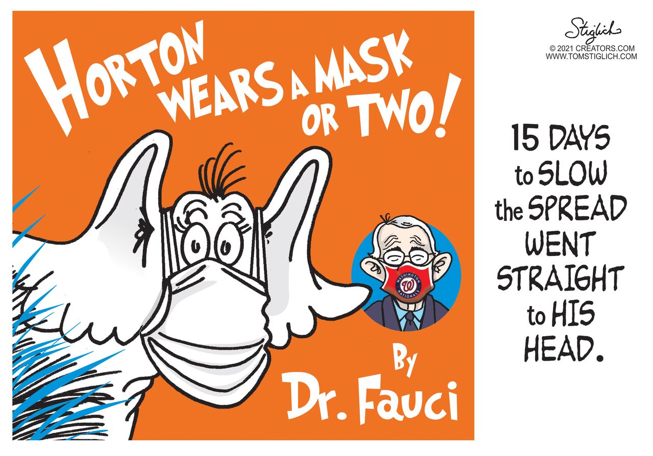 Editorial Cartoon U.S. dr seuss horton hears a who fauci covid masks