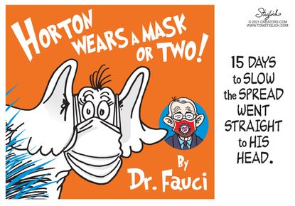 Editorial Cartoon U.S. dr seuss horton hears a who fauci covid masks