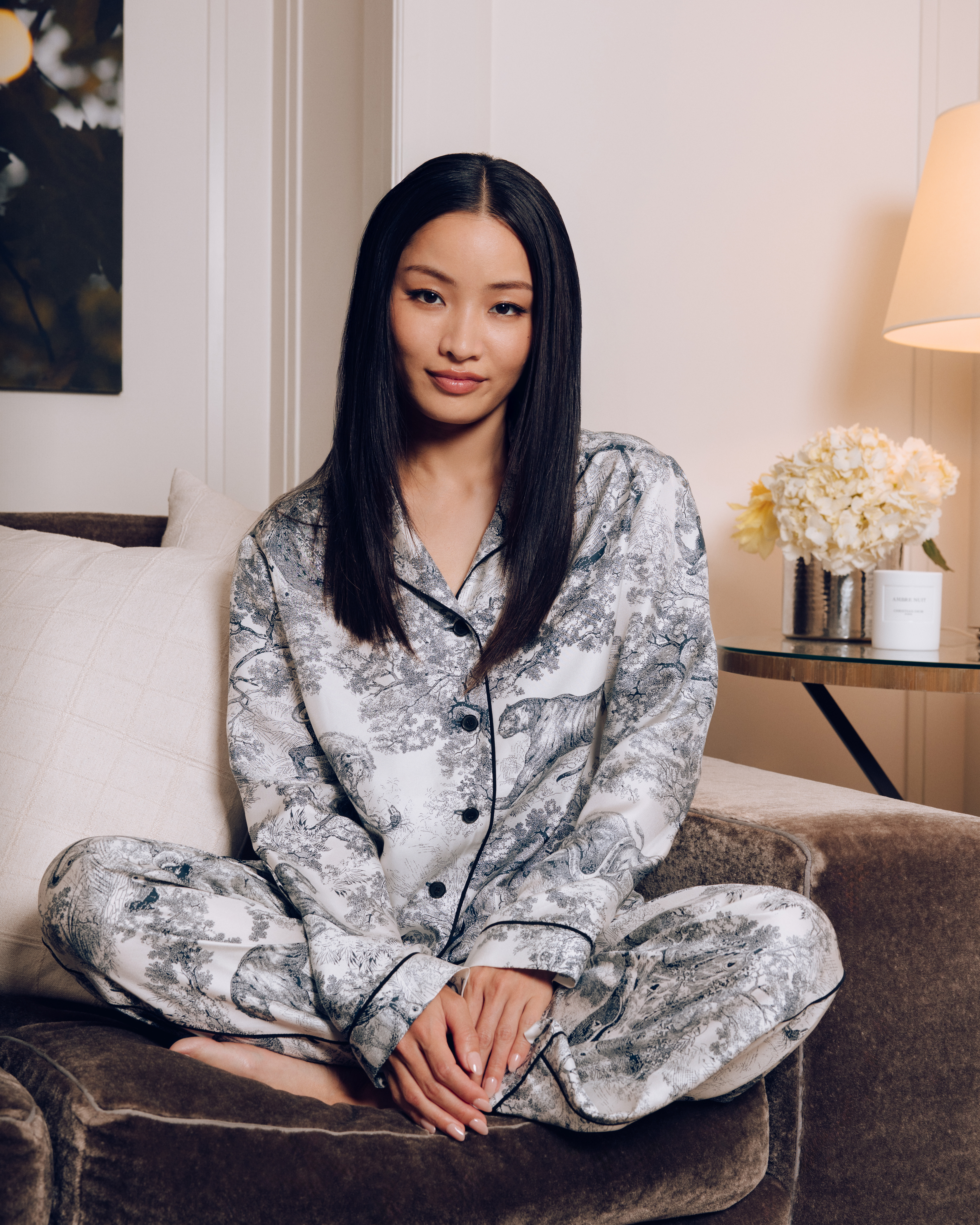 Anna Sawai getting ready for the 2025 Met Gala wearing Dior and Cartier