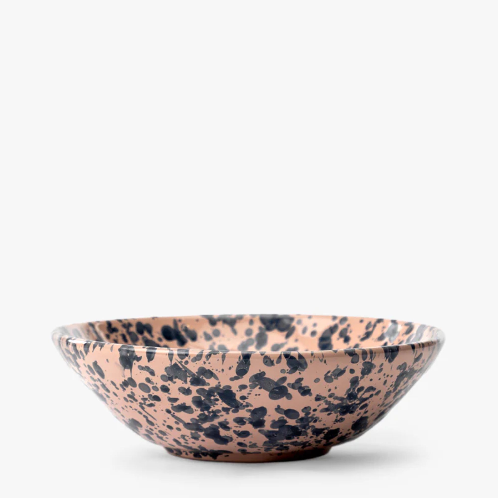 Pink and navy splatter bowl