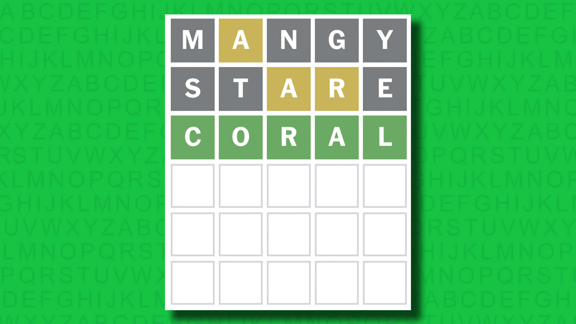 NYT Wordle answer for game 1510 on a green background