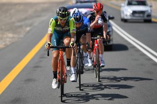 Vini Zabù–KTM’a Umberto Marengo leads the breakaway on stage 3 of the 2020 UAE Tour
