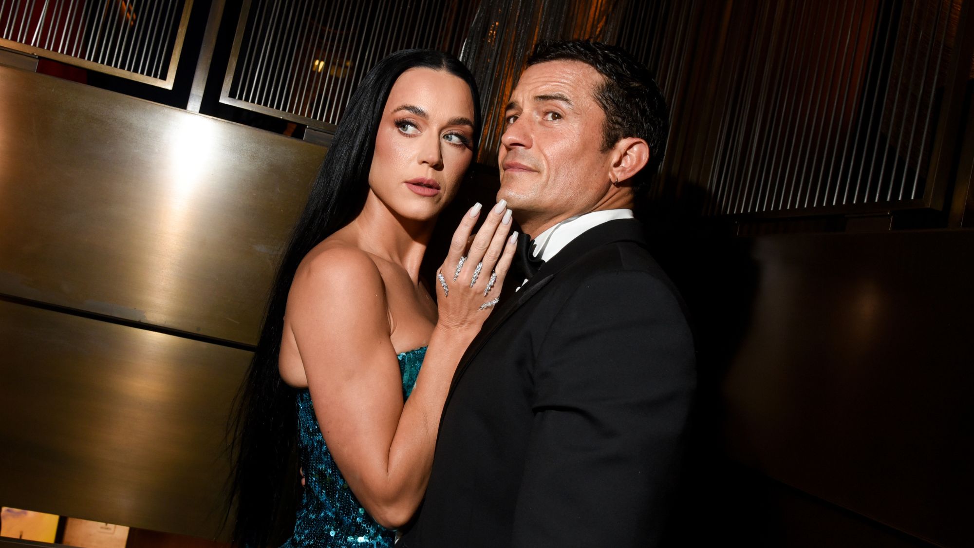 Katy Perry and Orlando Bloom attend a New York Fashion Week dinner