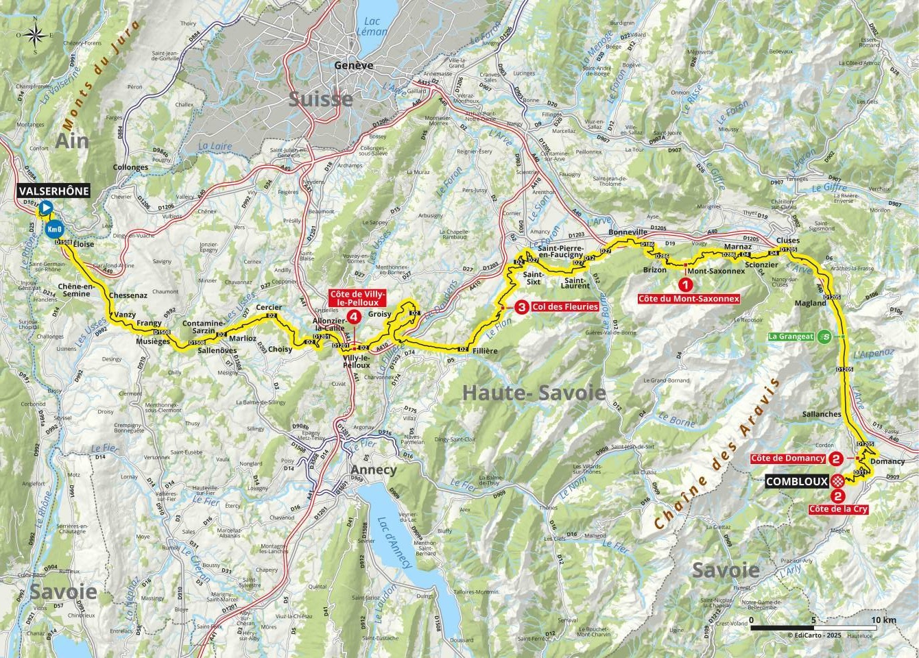 2025 Critérium du Dauphine: stage 6 route map