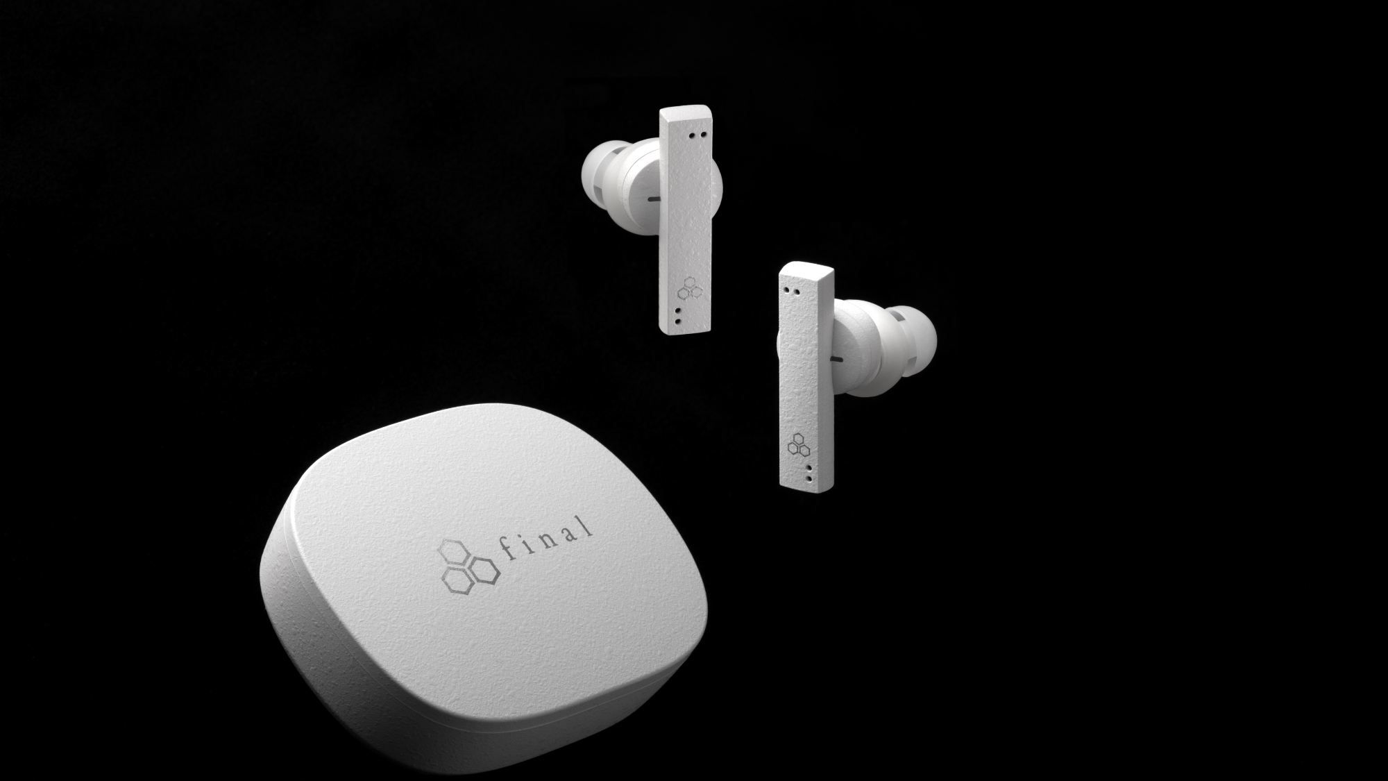 Final ZE8000 wireless earbuds with case in white