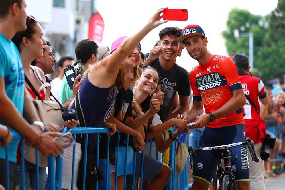 Vincenzo Nibali (Bahrain-Merida) at the Vuelta a Espa&ntilde;a team presentation