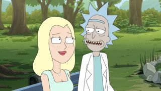 Diane and Rick in park on Rick and Morty Season 7 finale