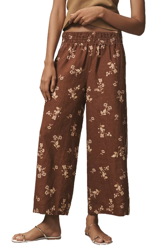 The Somerset pull-on pants: printed linen edition