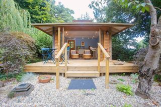 Cuprinol shed of the year: a wooden shed with extensive decking