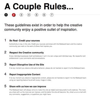 The Matboard’s rules or guidelines for conduct are meant to foster a collaborative and safe environment for creatives to utilize