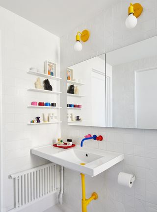 A colorful child's bathroom