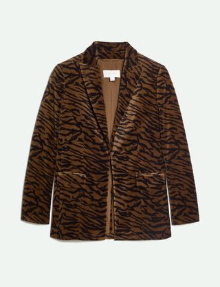 Velvet Animal-Print Jacket