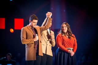 WARNING: Embargoed for publication until 20:00:01 on 05/03/2016 - Programme Name: The Voice - TX: 05/03/2016 - Episode: The Voice - Episode 9 (No. 9) - Picture Shows: ++ SPOILER ALERT ++ THE VOICE - EPISODE 9 EMBARGOED UNTIL: SAT 5 MARCH @ 20.00HRS Vangelis, Marvin Humes, Melissa Cavanagh - (C) WAll To Wall - Photographer: GUY LEVY