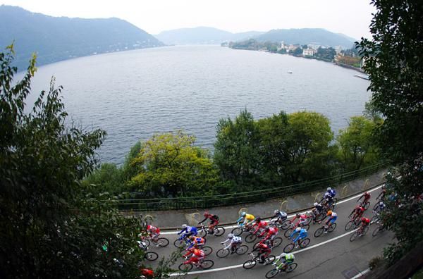 It was dry at the start of the Tour of Lombardy, but soon the peloton would endure hours of cold rain through to the finish.