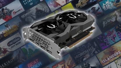 Nvidia GTX 1660 with Steam game background