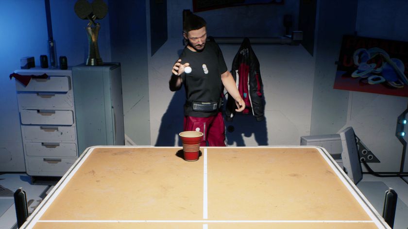 Playable beer pong in The Alters.