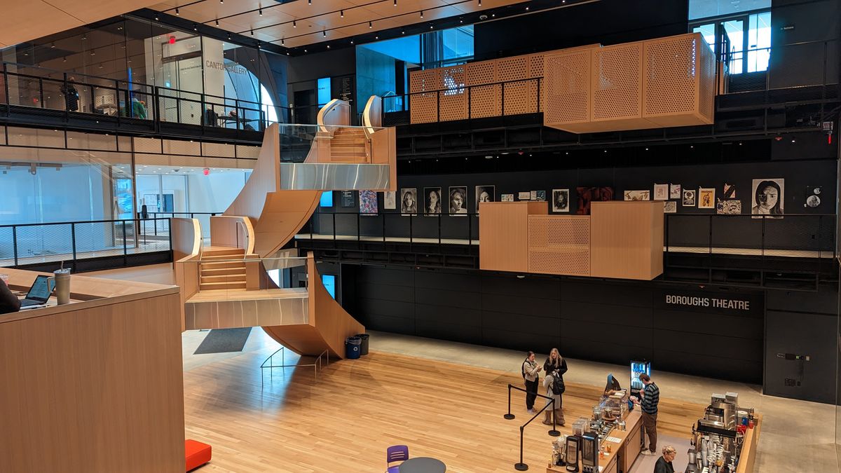 The Prior Arts Center lobby at Holy Cross. 