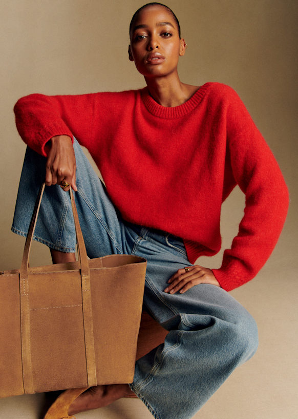 Amiel Jumper - Red - Baby Alpaca - S&amp;eacute;zane