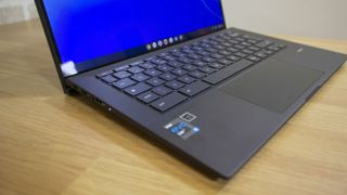 A closeup of the Asus Chromebook CX9's keyboard