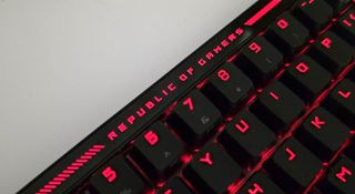 The Asus ROG Falchion Ace HFX keyboard up close