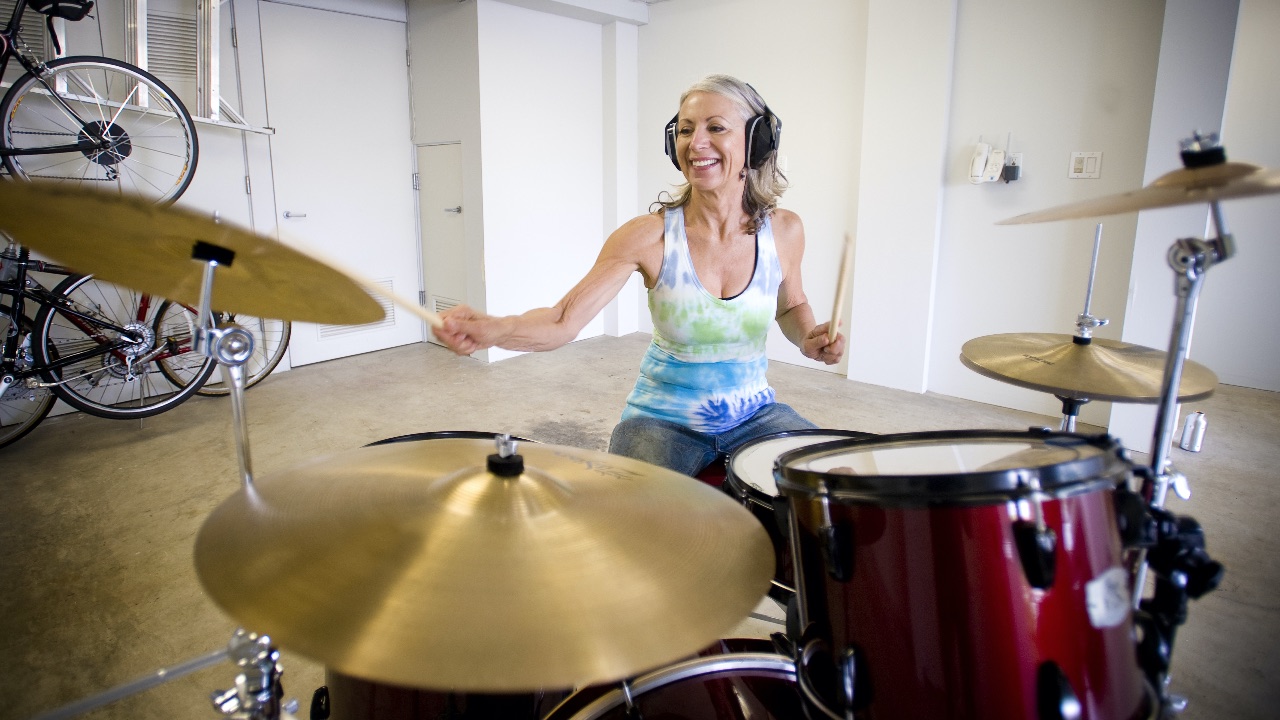 Drummer in garage
