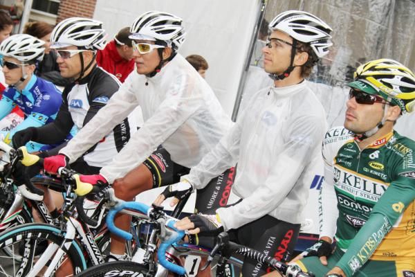 Amore &amp; Vita CONAD riders are ready for the weather and everything that comes with it today.
