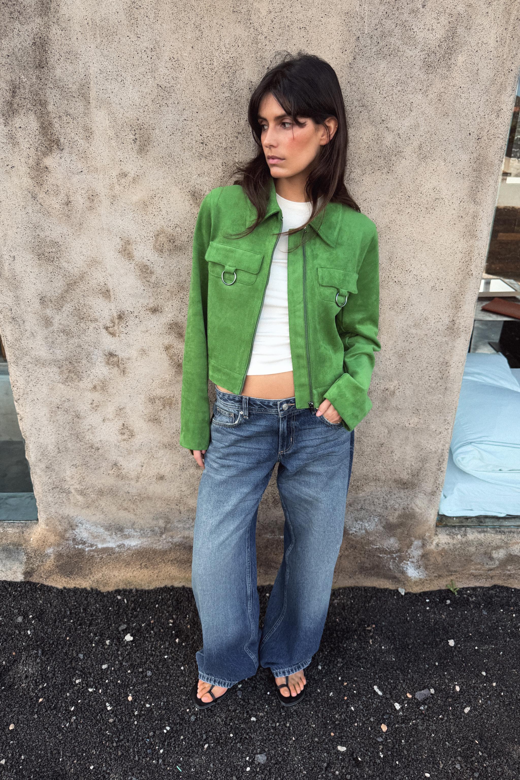 Faux Suede Cropped Jacket