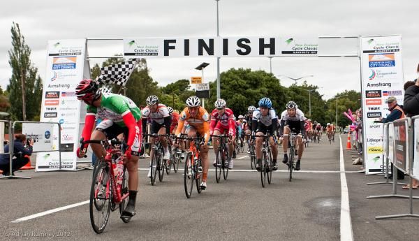 The bunch sprint for third was won by Bevin.