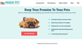 Prudent Pet pet insurance website