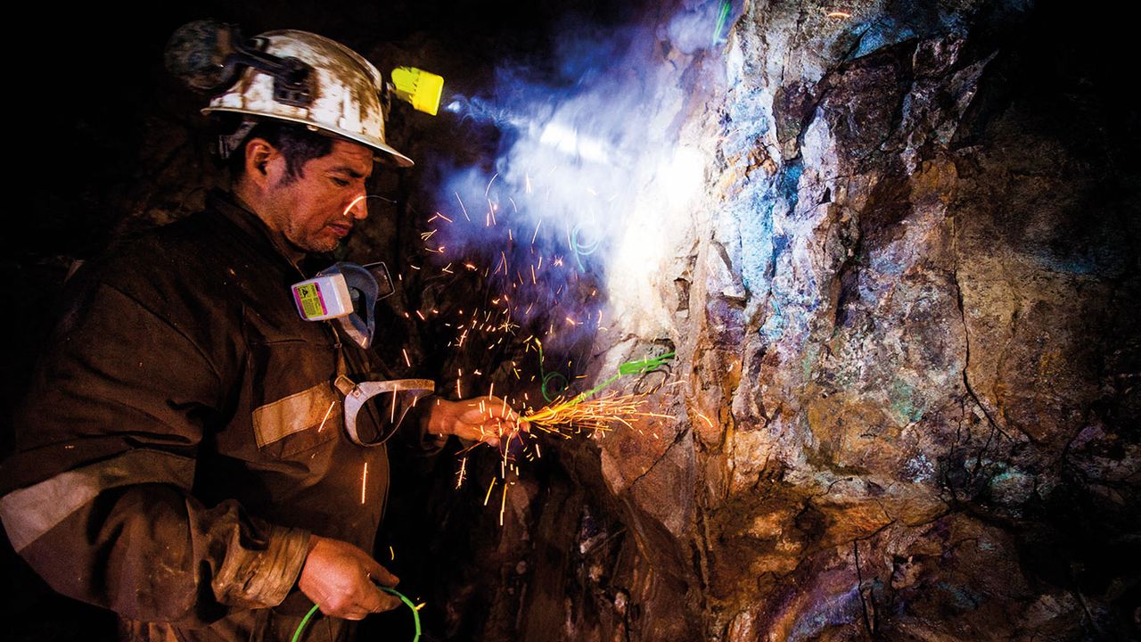 A miner about to blow something up