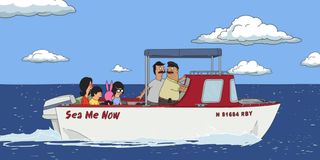 Bob and his family on the boat in Bob's Burgers.