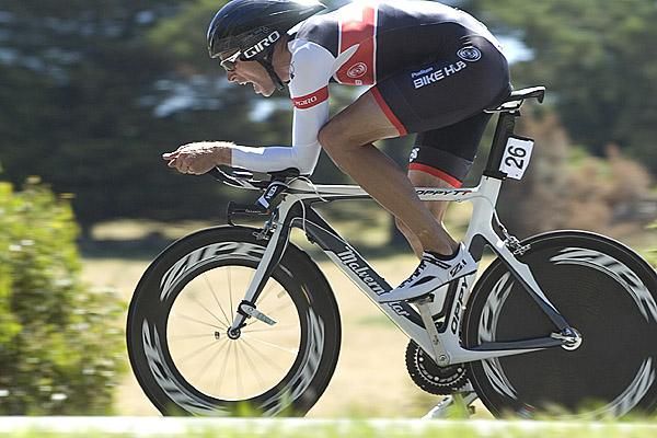 Drew Ginn from Victoria was clocked by the police radar at 79 km/h down the descent of Gear Avenue, the fastest of any rider in the race.