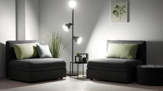 Floor lamps in living room