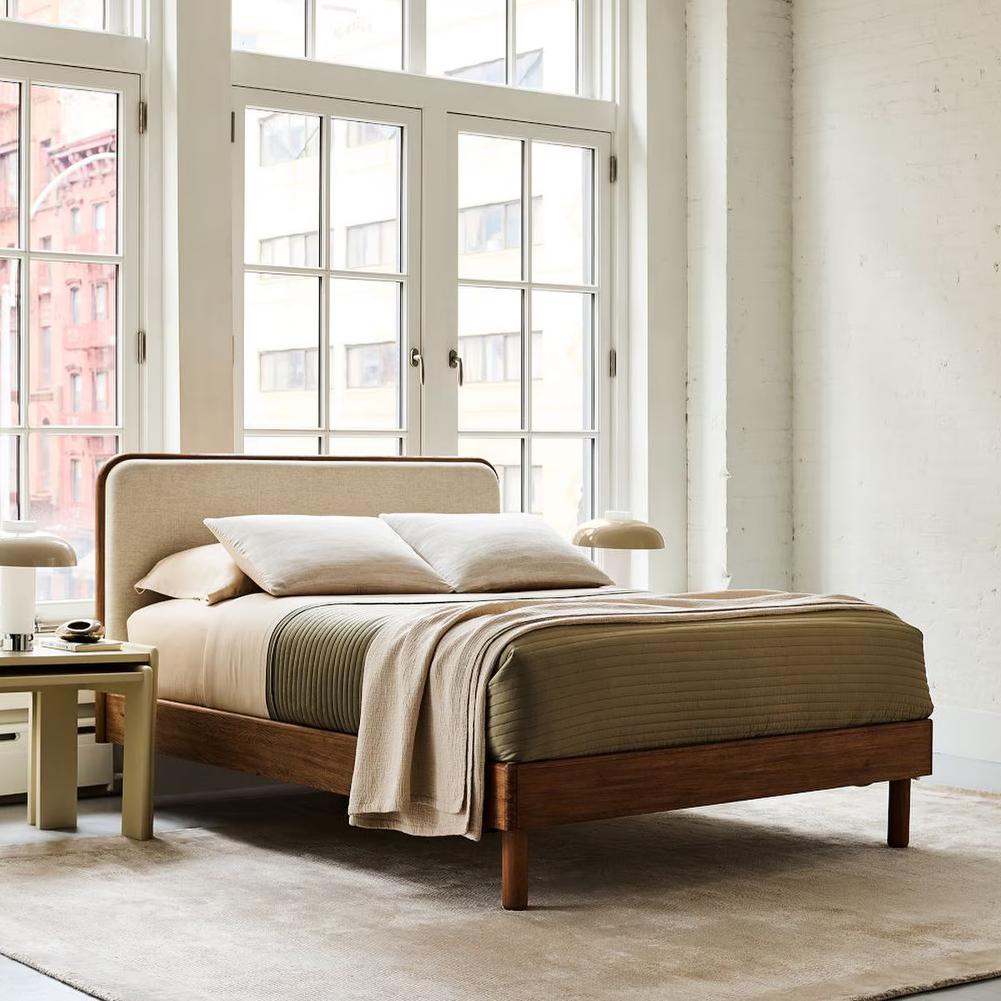 West Elm Miles Wood &amp;amp; Upholstered Bed