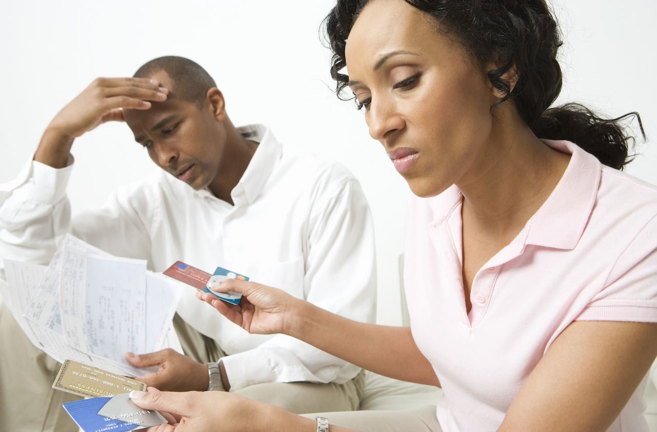 Couple Discussing Credit Card Bills