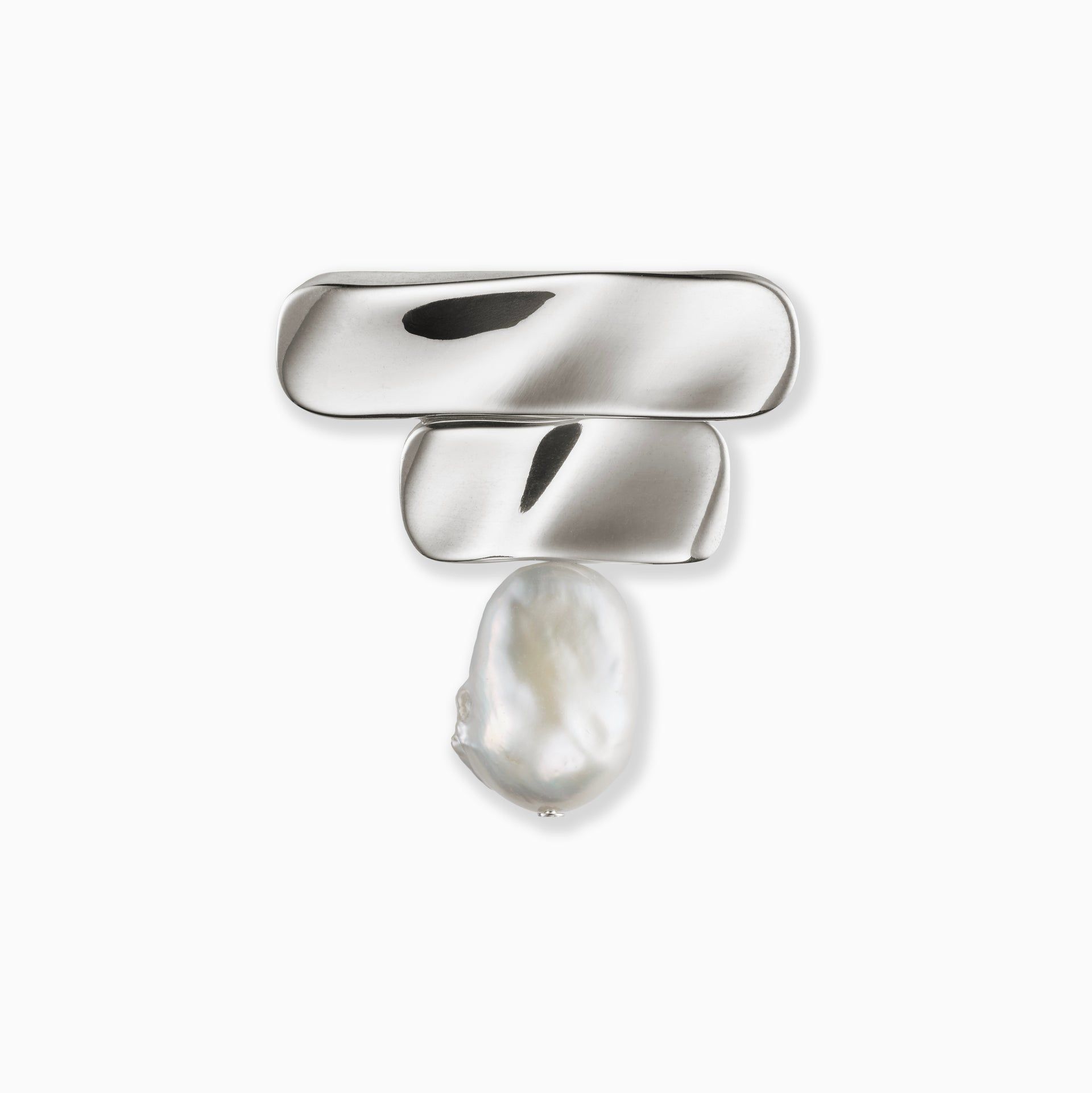 Baroque Ilona Brooch - Sterling Silver / Without Engraving