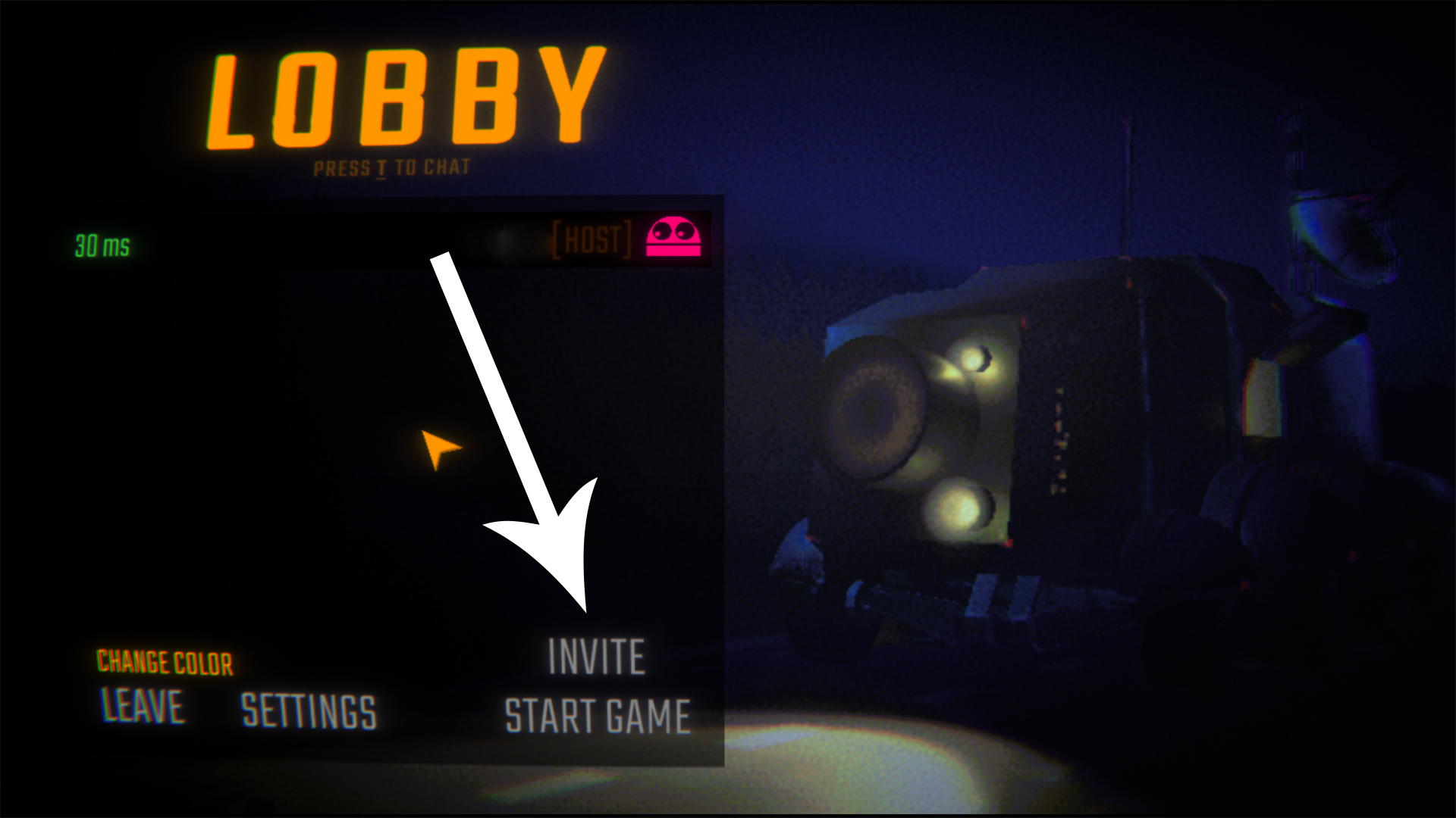 The multiplayer lobby in horror game REPO.