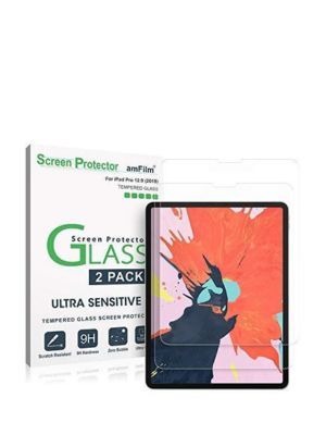 amFilm tempered glass screen protector on a white background